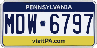 PA license plate MDW6797
