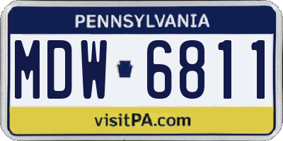 PA license plate MDW6811