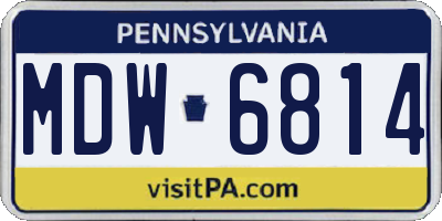 PA license plate MDW6814