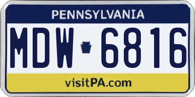 PA license plate MDW6816