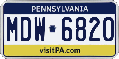 PA license plate MDW6820