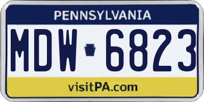 PA license plate MDW6823