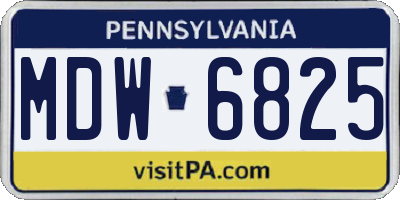 PA license plate MDW6825