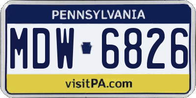 PA license plate MDW6826
