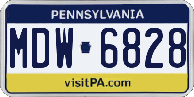 PA license plate MDW6828