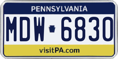 PA license plate MDW6830