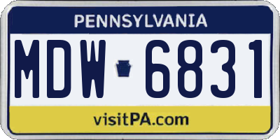 PA license plate MDW6831