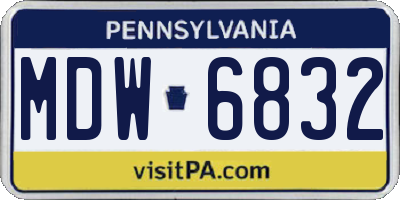 PA license plate MDW6832