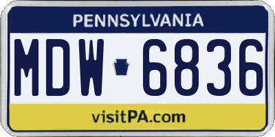 PA license plate MDW6836