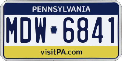 PA license plate MDW6841
