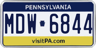 PA license plate MDW6844