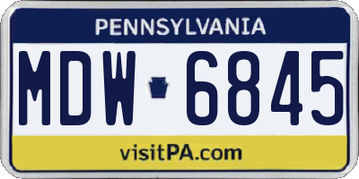 PA license plate MDW6845