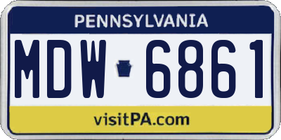 PA license plate MDW6861