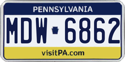 PA license plate MDW6862