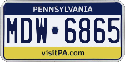 PA license plate MDW6865