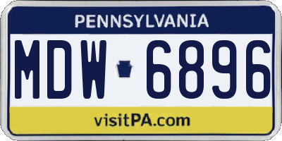 PA license plate MDW6896