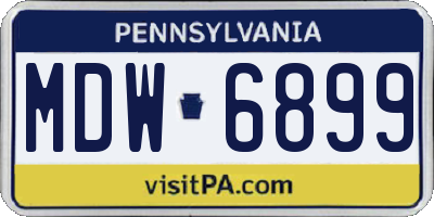 PA license plate MDW6899
