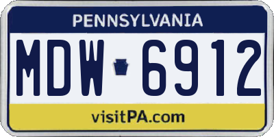 PA license plate MDW6912