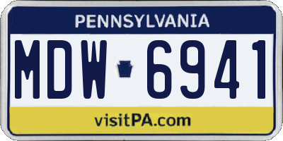 PA license plate MDW6941