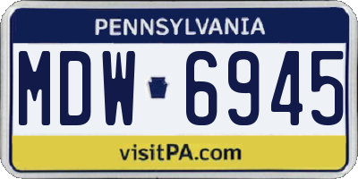 PA license plate MDW6945