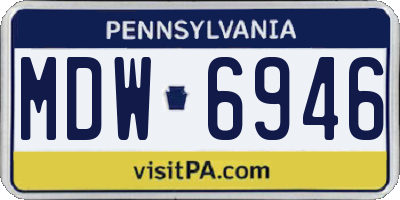 PA license plate MDW6946