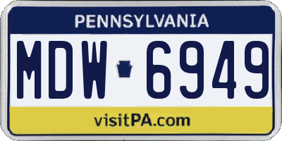 PA license plate MDW6949
