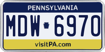 PA license plate MDW6970