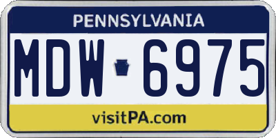 PA license plate MDW6975