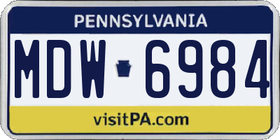PA license plate MDW6984