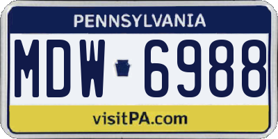 PA license plate MDW6988