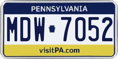 PA license plate MDW7052