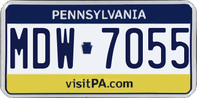 PA license plate MDW7055
