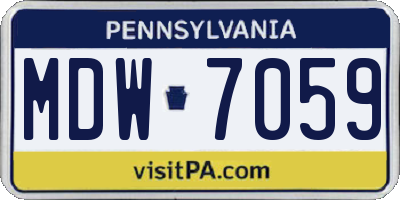 PA license plate MDW7059