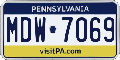 PA license plate MDW7069