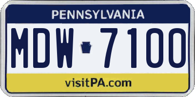 PA license plate MDW7100