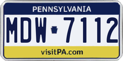 PA license plate MDW7112