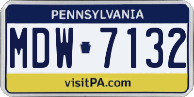 PA license plate MDW7132