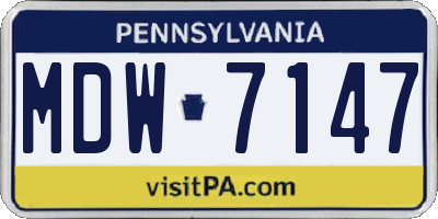 PA license plate MDW7147