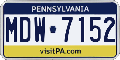 PA license plate MDW7152