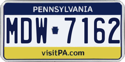 PA license plate MDW7162