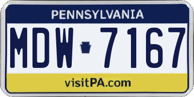 PA license plate MDW7167