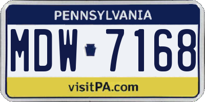 PA license plate MDW7168