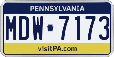 PA license plate MDW7173