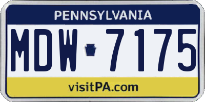 PA license plate MDW7175