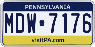 PA license plate MDW7176