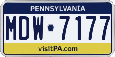 PA license plate MDW7177