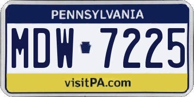 PA license plate MDW7225