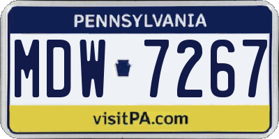 PA license plate MDW7267