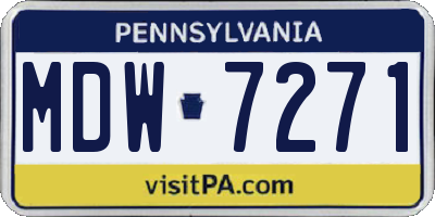 PA license plate MDW7271