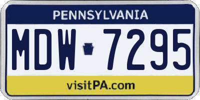 PA license plate MDW7295